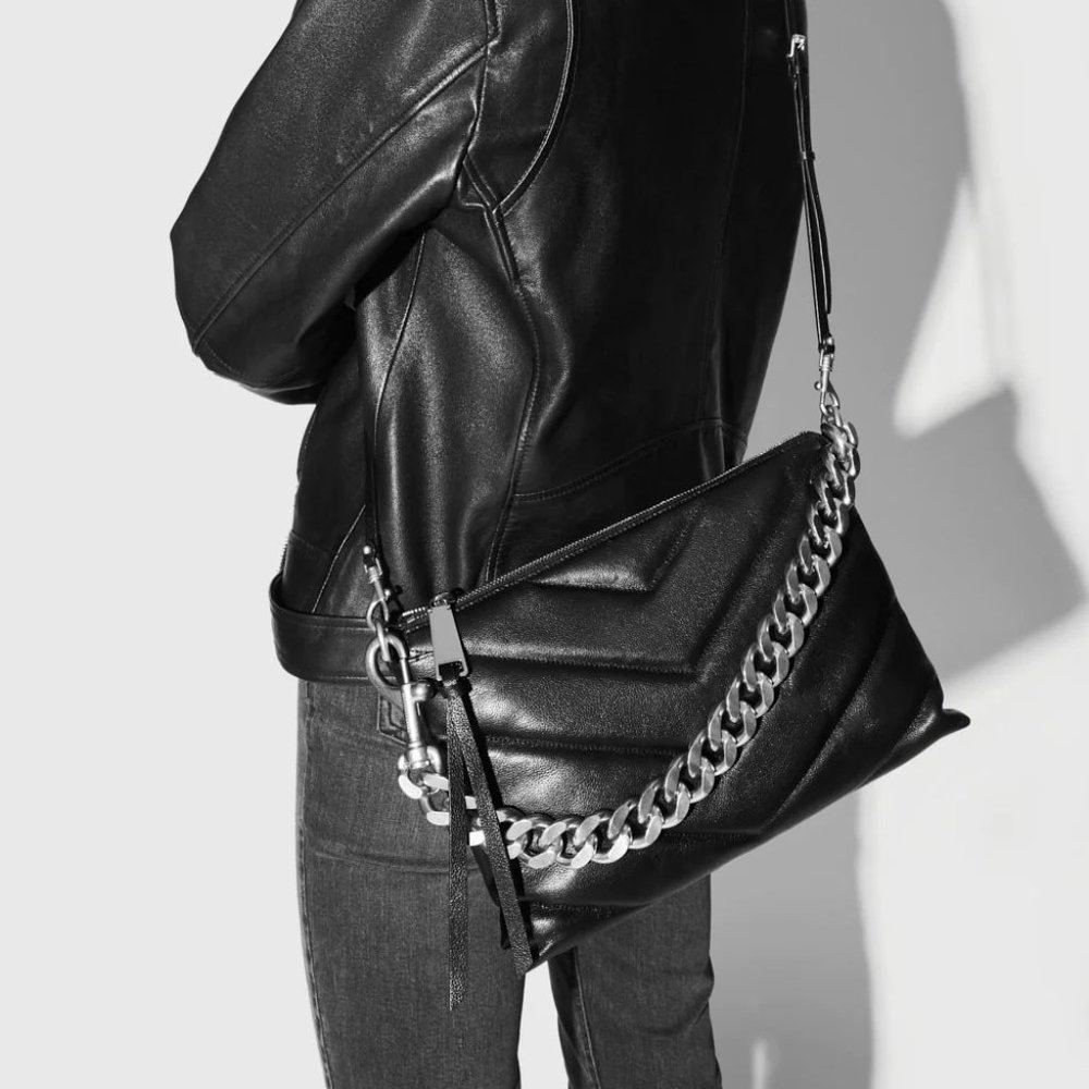 Rebecca Minkoff Edie Maxi Chevron-Quilted Leather Crossbody Bag